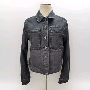 Womens Medium  Black‎ Denim Jean Jacket DEAR JOHN